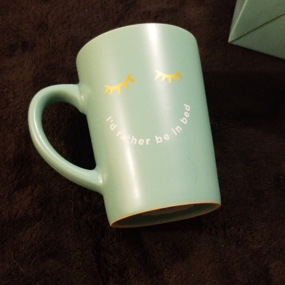 Brand new in box I'd rather be in bed mug